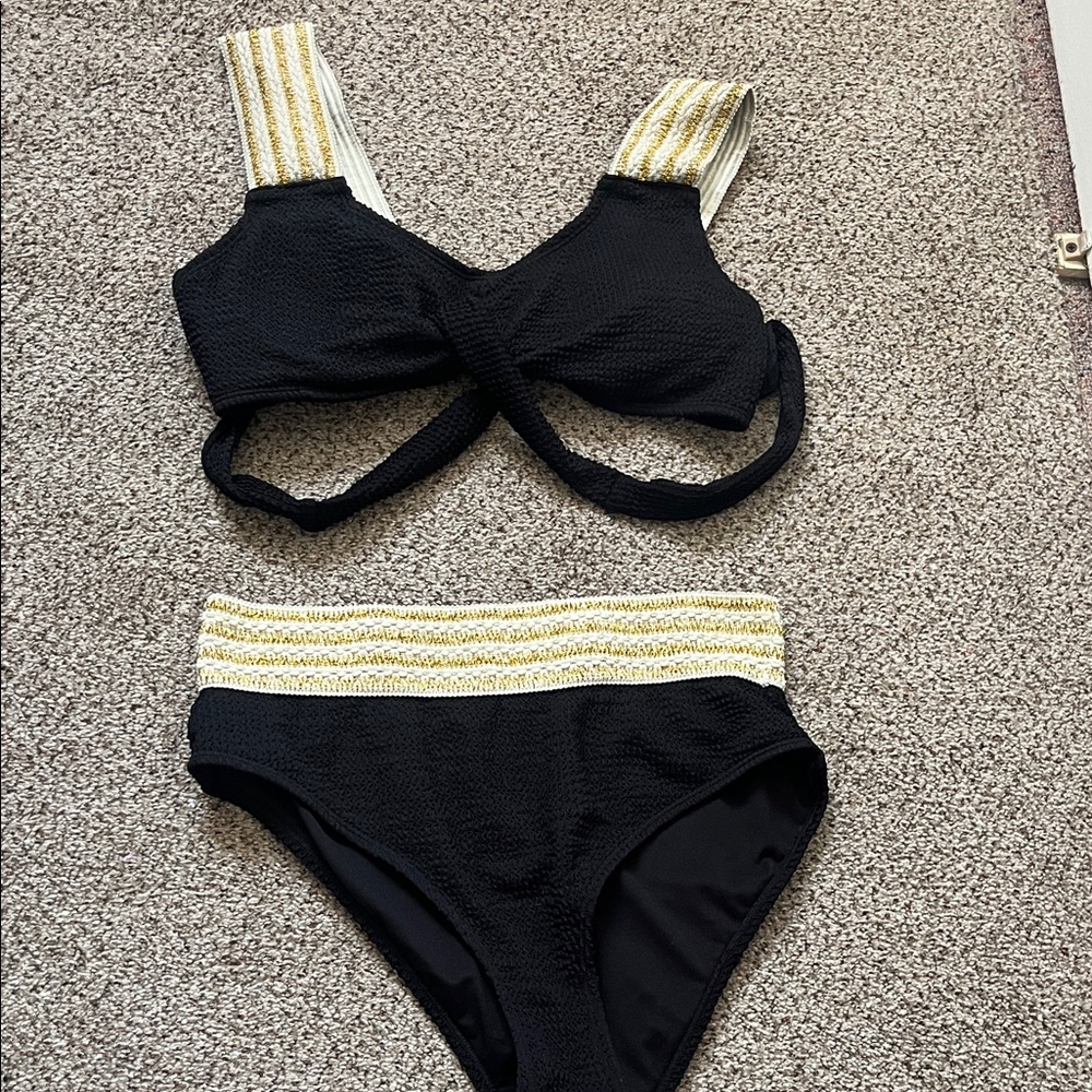 Black and Gold Bikini Set